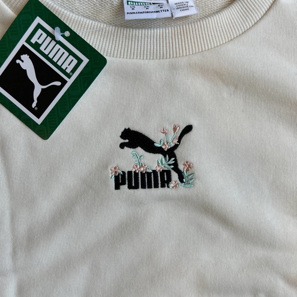 Puma Floral Print Crewneck Shirt NEW Women's Size Medium - Picture 5 of 7